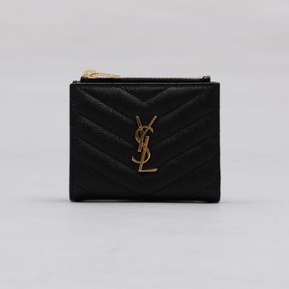 モノグラム バイフォールドウォレット（グレイン・ド・プードル エンボスレザー） SAINT LAURENT（サンローラン）のサムネイル画像 1枚目