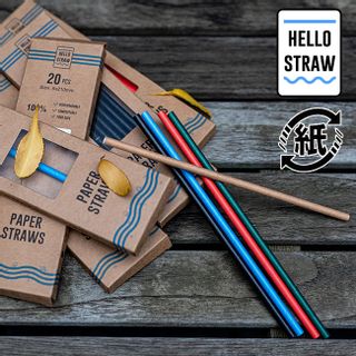 ペーパーストロー 20本セット Hello Straw（ハローストロー）のサムネイル画像 1枚目