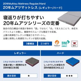 ムアツマットレス 20年ムアツ 昭和西川 株式会社のサムネイル画像 2枚目