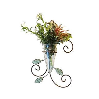 花瓶 フラワーべース おしゃれ 壁掛け クリッパー アイアン 置物 一輪挿し ガラス 花器 木楽館のサムネイル画像