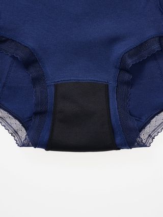 綿混リブウエストレースナイトサニタリーショーツ(ジャストウエスト)の画像 3枚目