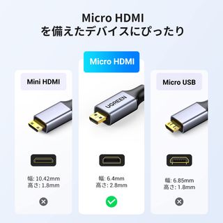 マイクロhdmiケーブル 10600の画像 2枚目