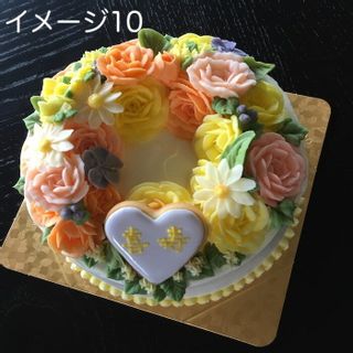 バタークリーム　フラワーケーキ（5号・15cm）の画像 1枚目