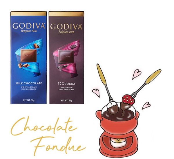 ＜ゴディバタブレット ミルクチョコレート＞ゴディバタブレット チョコレートフォンデュ レシピ付の画像
