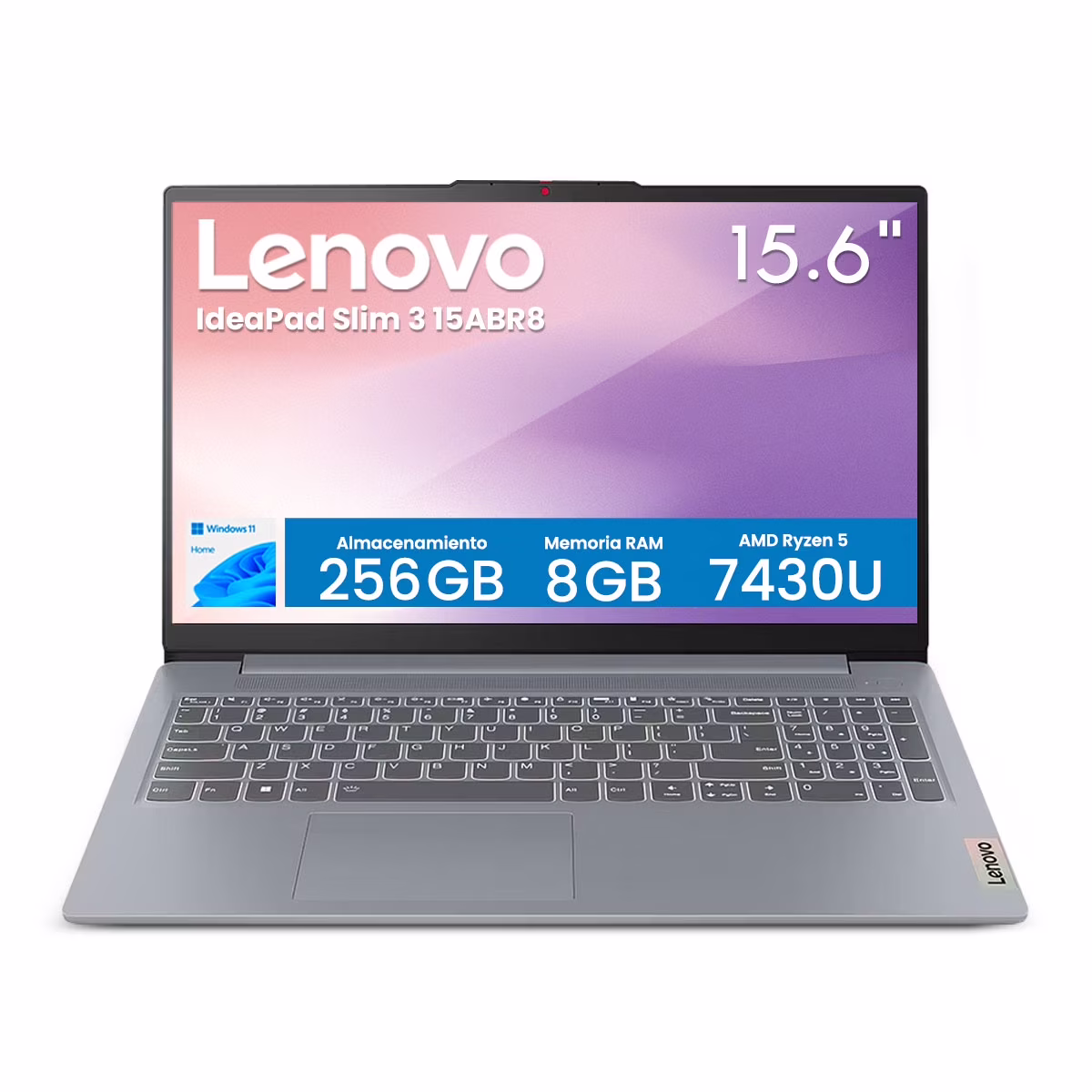 Laptop Lenovo IdeaPad Slim 3 15ABR8 Ryzen 5 8GB 512GB SSD 15.6” FHD Táctil W11H Gris Ártico