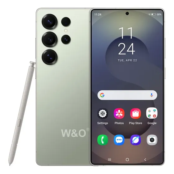 W&O X25 Smartphone 4G LTE 8GB Ram + 128GB Rom, celular Android 14, pantalla HD de 6.8 pulgadas, Cámaras 13MP + 26MP, Batería 5200 mAh, Dual SIM, Bluetooth y WiFi, desbloqueado, (Verde)