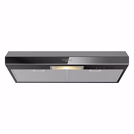 Campana de cocina 76 cm (30 pulgadas) Whirlpool WH7610B en acero inoxidable negro de pared y bajo alacena