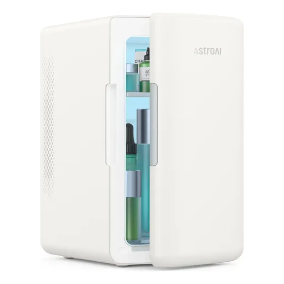 Astroai Mini Refrigerador, Mini Nevera 6 Litros/8 Latas, Mini Frigobar, Refrigerador Pequeña 12v/110v, Ac/dc,Mini Neveras Para Habitación, Coche,Viaje Mini Frigobar Refrigerador Coolteche,bebida fría