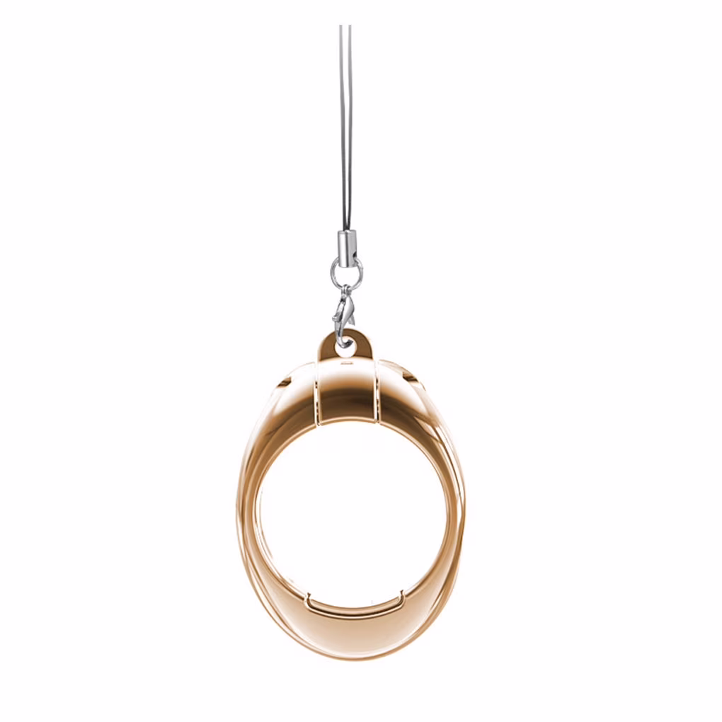 Seitruly Soporte de clip para teléfono celular Ligero a prueba de herrumbre Impermeable Smartphone Cuerda Anillo Hebilla Anti-caída 2 en 1 Cordón para Teléfono y Comunicación Dorado champagne