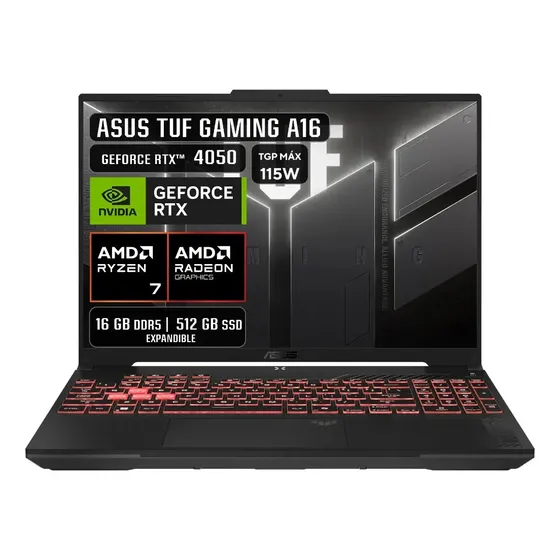 Laptop Asus Tuf A16  R7 170 16GB 512SSD RTX4050