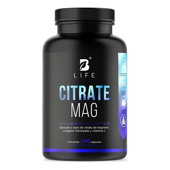 Citrato De Magnesio 240 Cápsulas B Life Citrate Mag