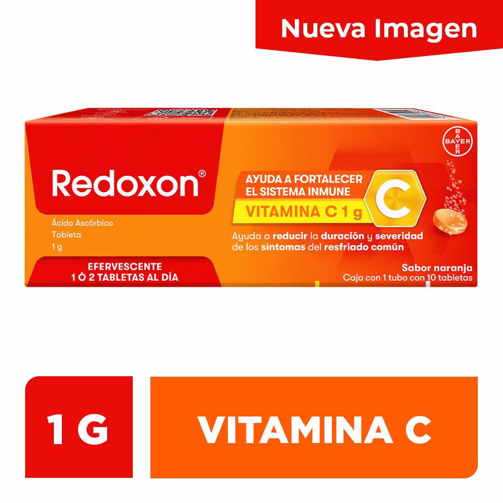 Redoxon tubo con 10 tabletas efervescentes vitamina C sabor naranja