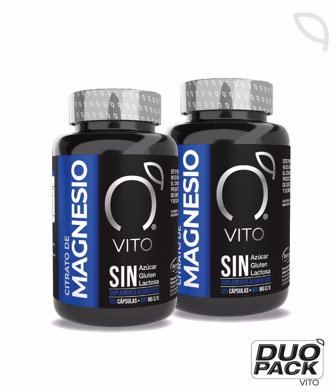 Citrato de Magnesio Duo Pack | VITO | 400mg – 120 Cápsulas (40 Porciones) c/u| Suplemento de Magnesio