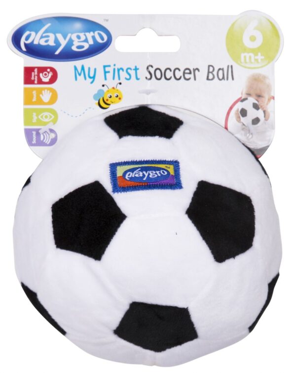 PLAYGRO - MY FIRST SOCCER BALL (BLACK AND WHITE) - Playgro