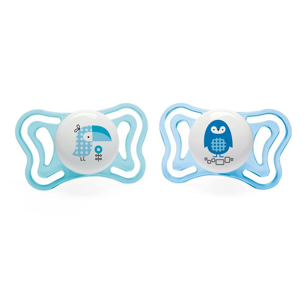 Pack 2 chupetes physio light 2-6m silicona azules - Chicco