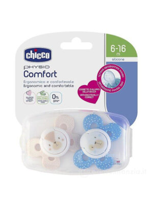Pack 2 chupetes physio comfort silicona 6-16m - Chicco