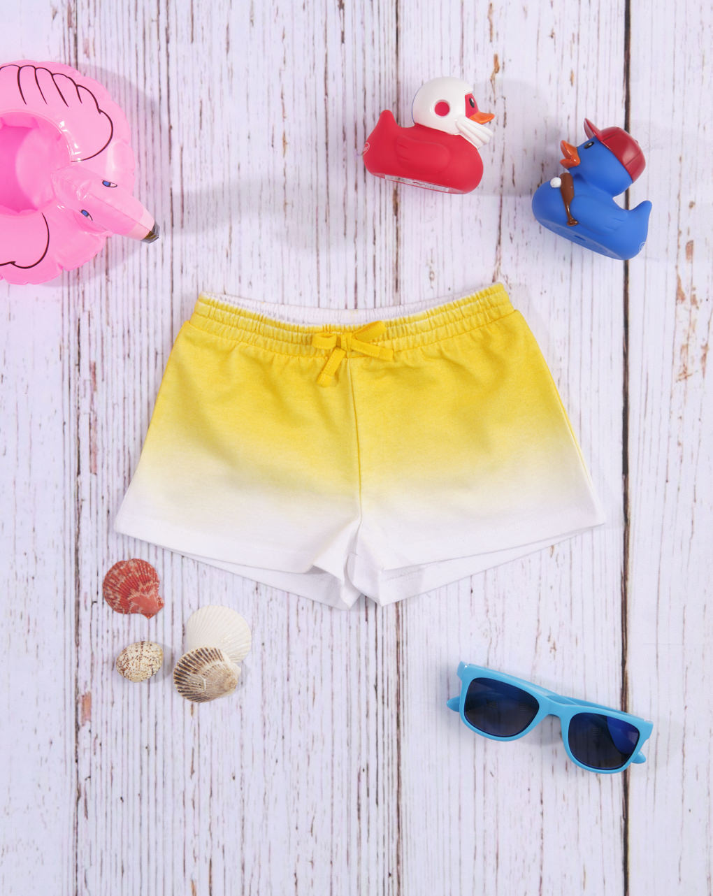 «shorts» de tejido de punto con efecto degradado amarillo/blanco - Prénatal
