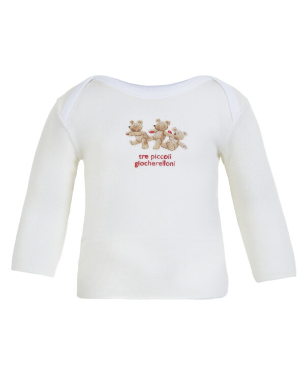 Camiseta de manga larga de lana por fuera y algodón en contacto con la piel - Prénatal