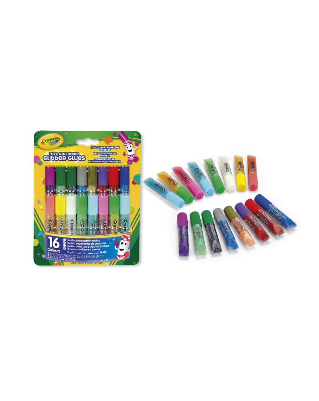 16 minipurpurinas con adhesivo - Crayola