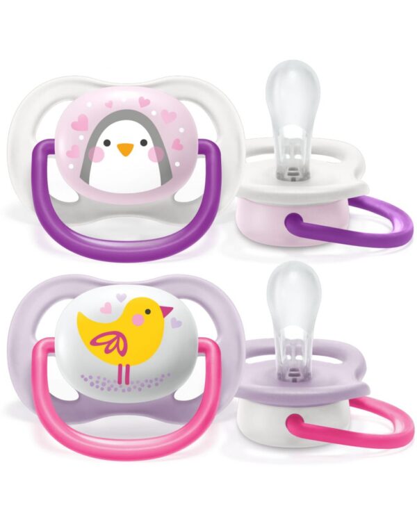 Pack 2 chupetes Philips avent ultra air collection 0-6m rosa - animalitos - Avent