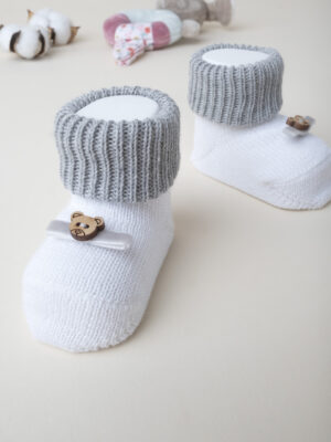 Zapatos blancos de lana para niño - Prénatal