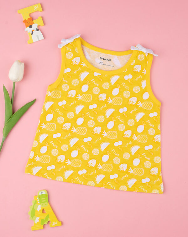 Camiseta de tirantes de niña "Fruit" amarilla - Prénatal