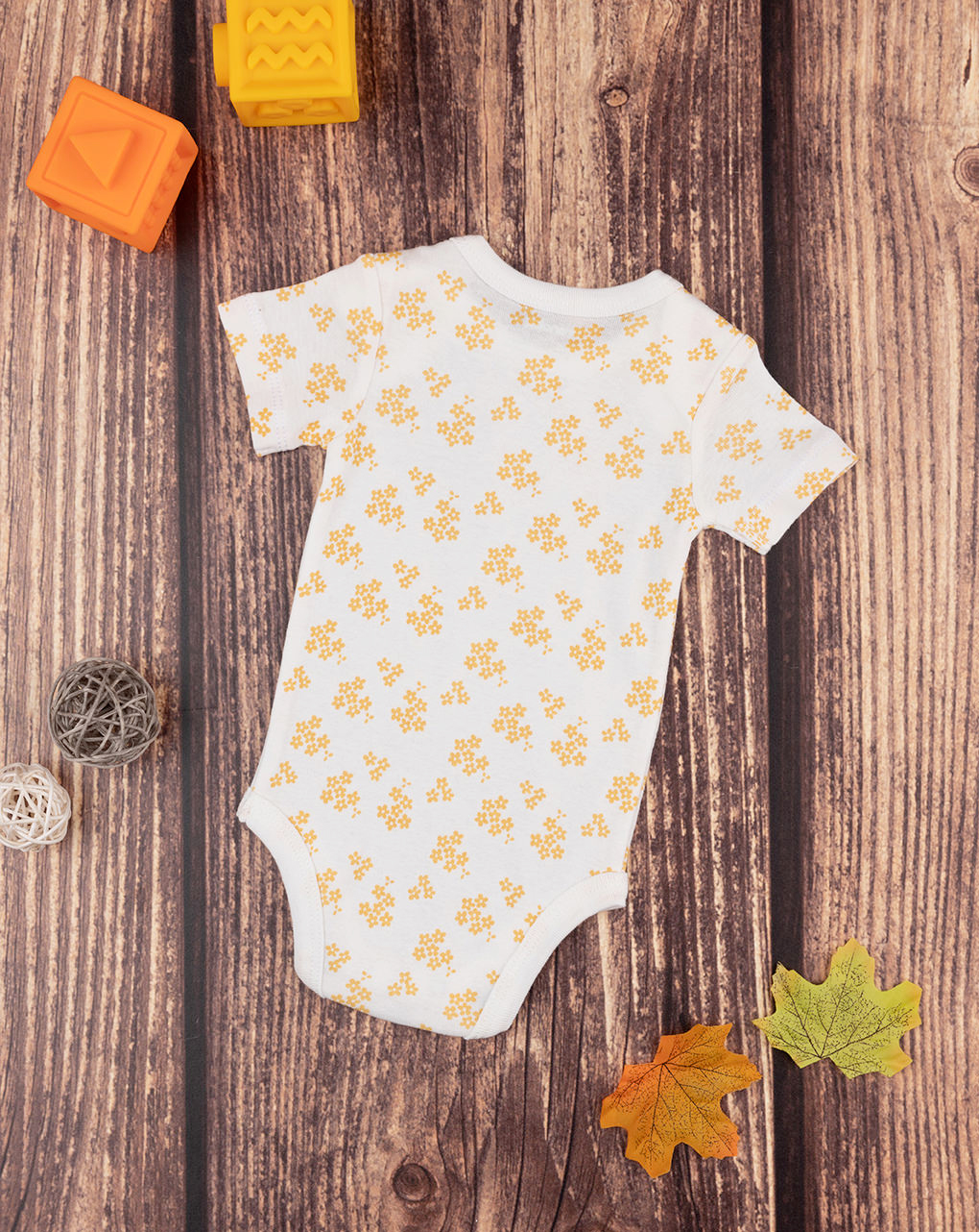 Body amarillo "fiorellini" para bebé - Prénatal