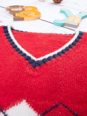 Chaleco rojo de tricot para bebés - Prénatal