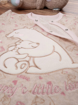 Pijama de chenilla beige para bebé niña - Prénatal