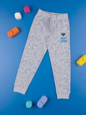Pantalones de felpa para niño, color gris - Prénatal