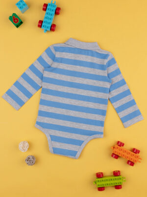 Body de rayas grises y azules para bebé - Prénatal