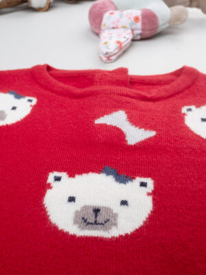 Jersey de tricot rojo para niña - Prénatal