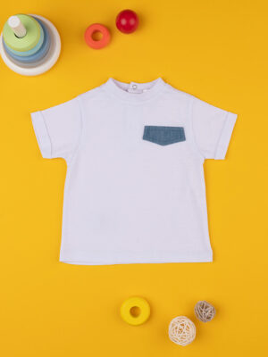 Camiseta blanca de bebé con bolsillo - Prénatal