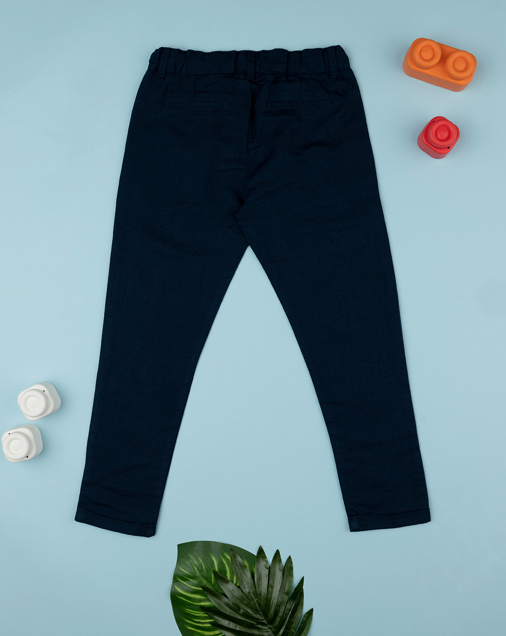 Pantalón largo de niño azul lino - Prénatal