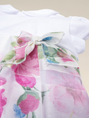 Pelele de bebé niña en tejido devoré floral - Prénatal