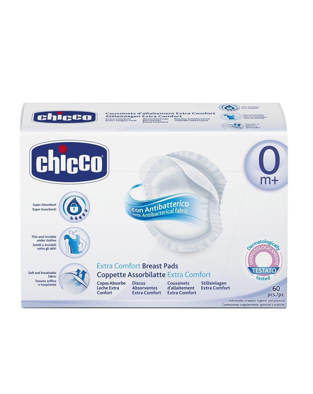 επιθεματα στηθουσ αντιβακτηριακα 60 τεμ. - Chicco