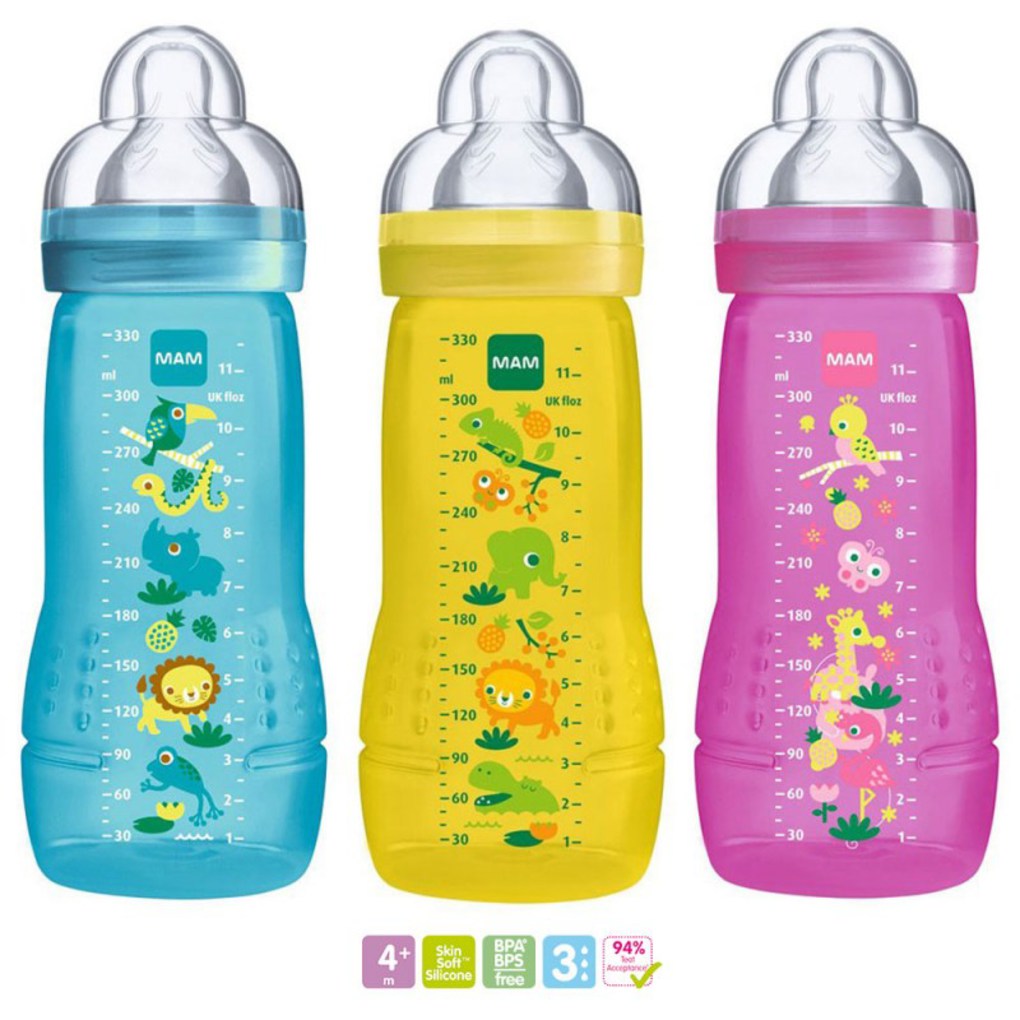 μπιμπερο mam easy active baby bottle 330ml με θηλη skin soft σιλικονη 4+ μηνων - Mam