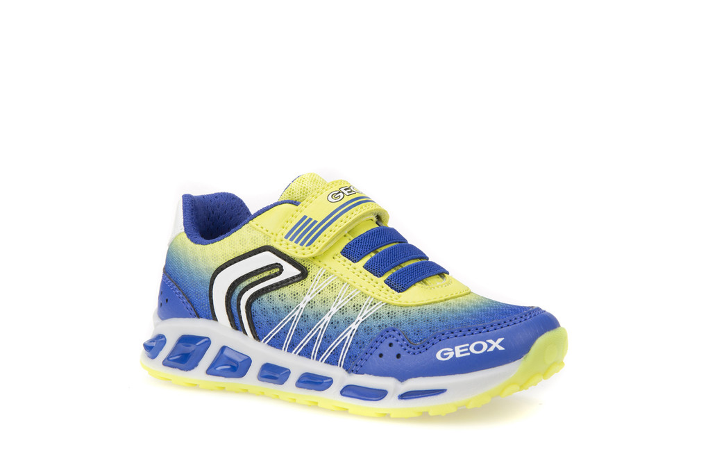 Sneakers j shuttle boy royal/lime μεγ.28-32 - Geox