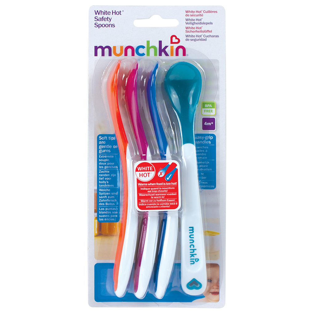 κουταλακια munchkin 4 white hot safety spoons - Munchkin