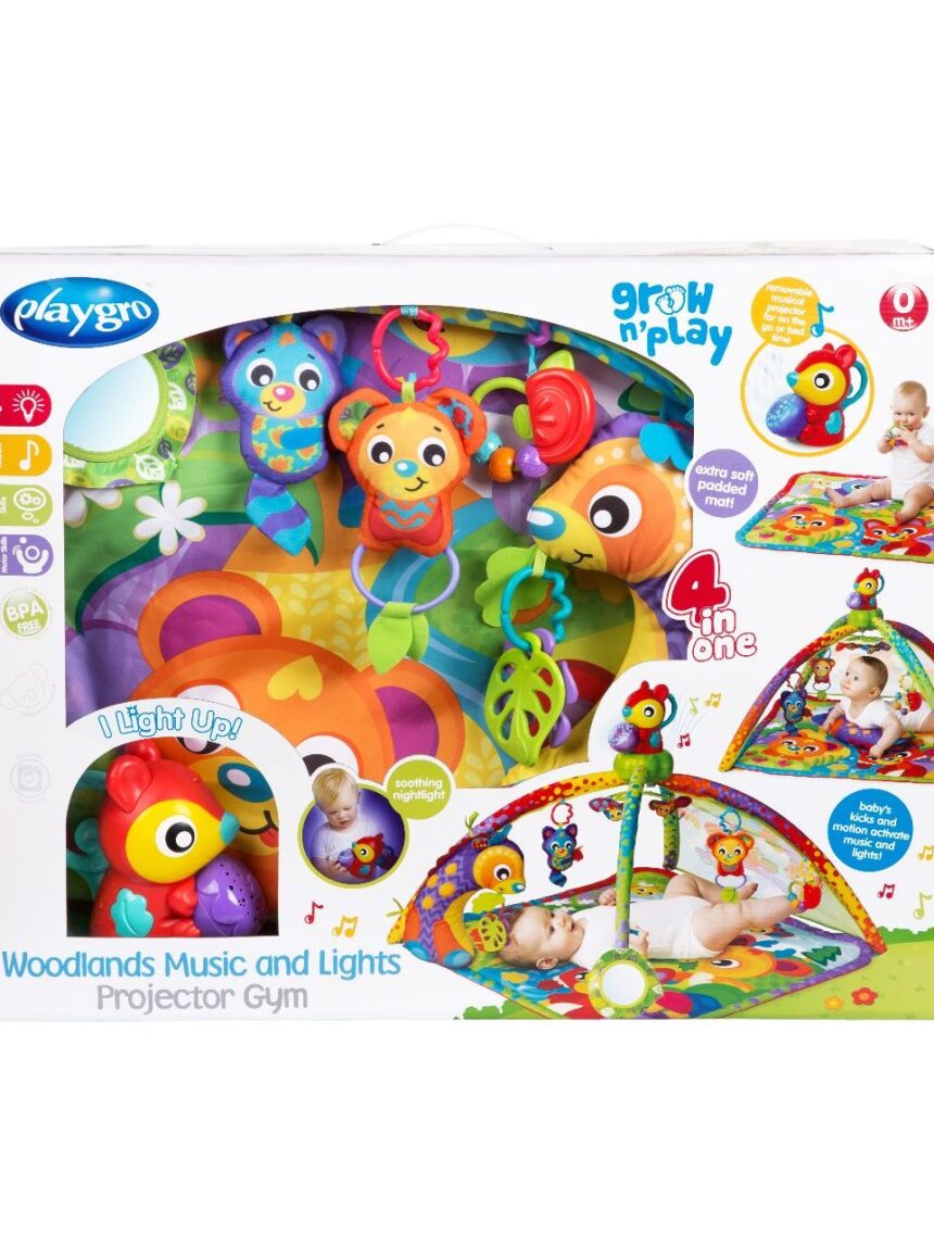 Playgro γυμναστήριο woodlands με μουσικό προβολέα και φως - Playgro