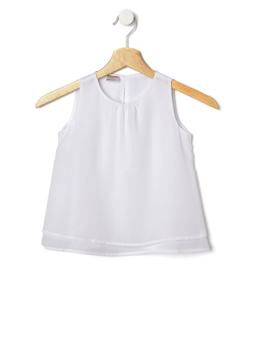 μπλουζάκι αμάνικο λευκό για κορίτσι - Prénatal