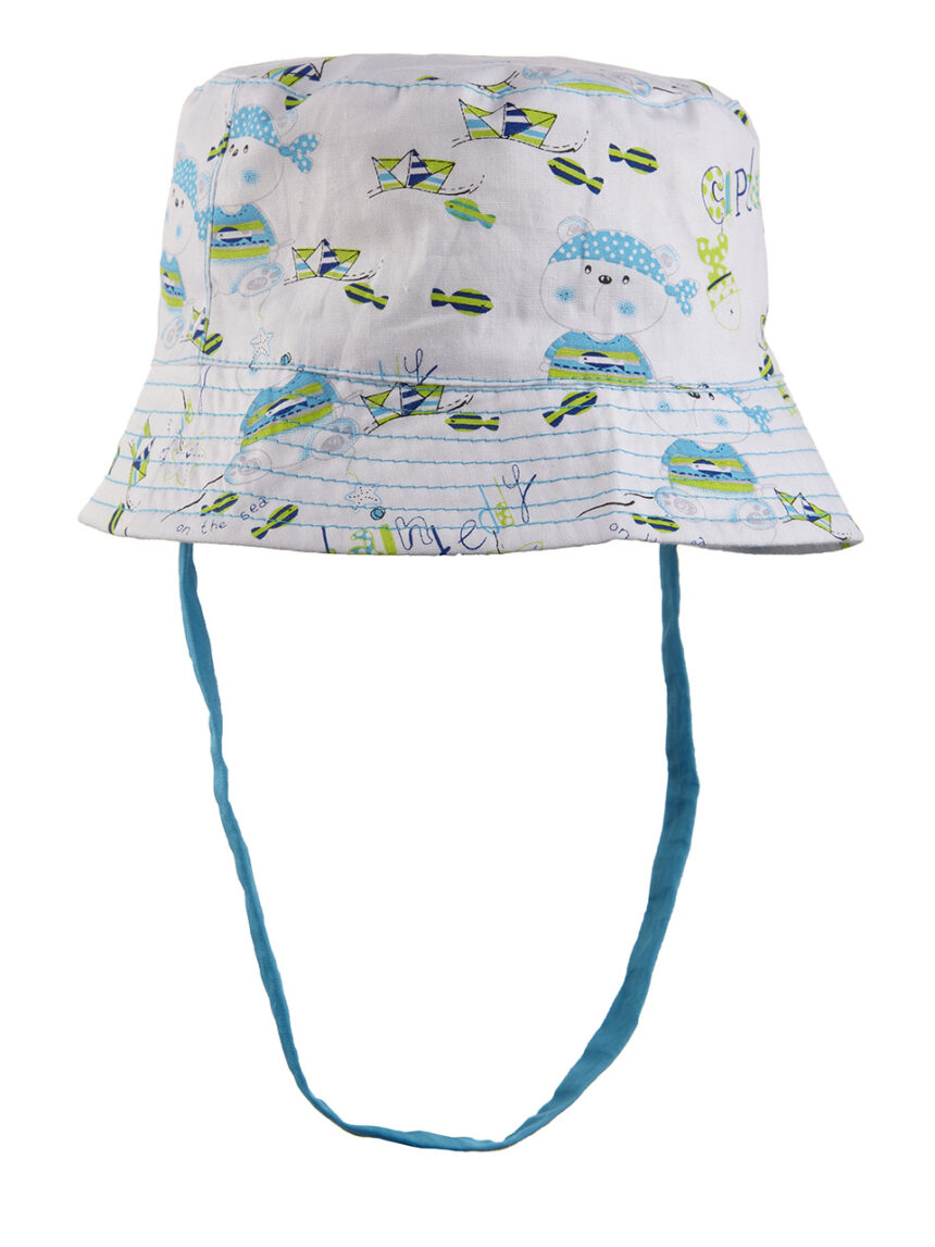 καπέλο λευκό με ψαράκια για αγόρι - Prénatal