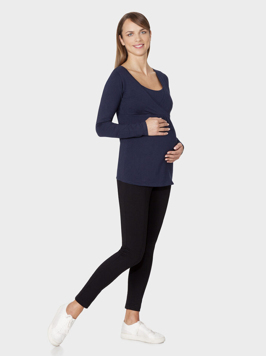 γυναικεία μπλούζα εγκυμοσύνης/θηλασμού σκούρο μπλε - Prénatal
