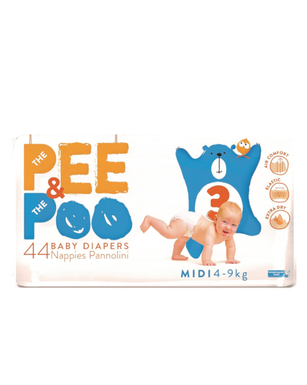 Pee&poo πάνες midi ν.3 - 44 τεμ. - The Pee & The Poo