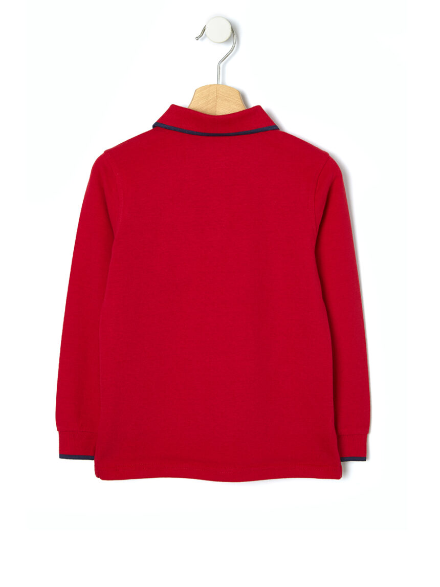 μπλούζα πόλο jersey basic κόκκινο μεγ.8-9/9-10 ετών για αγόρι - Prénatal