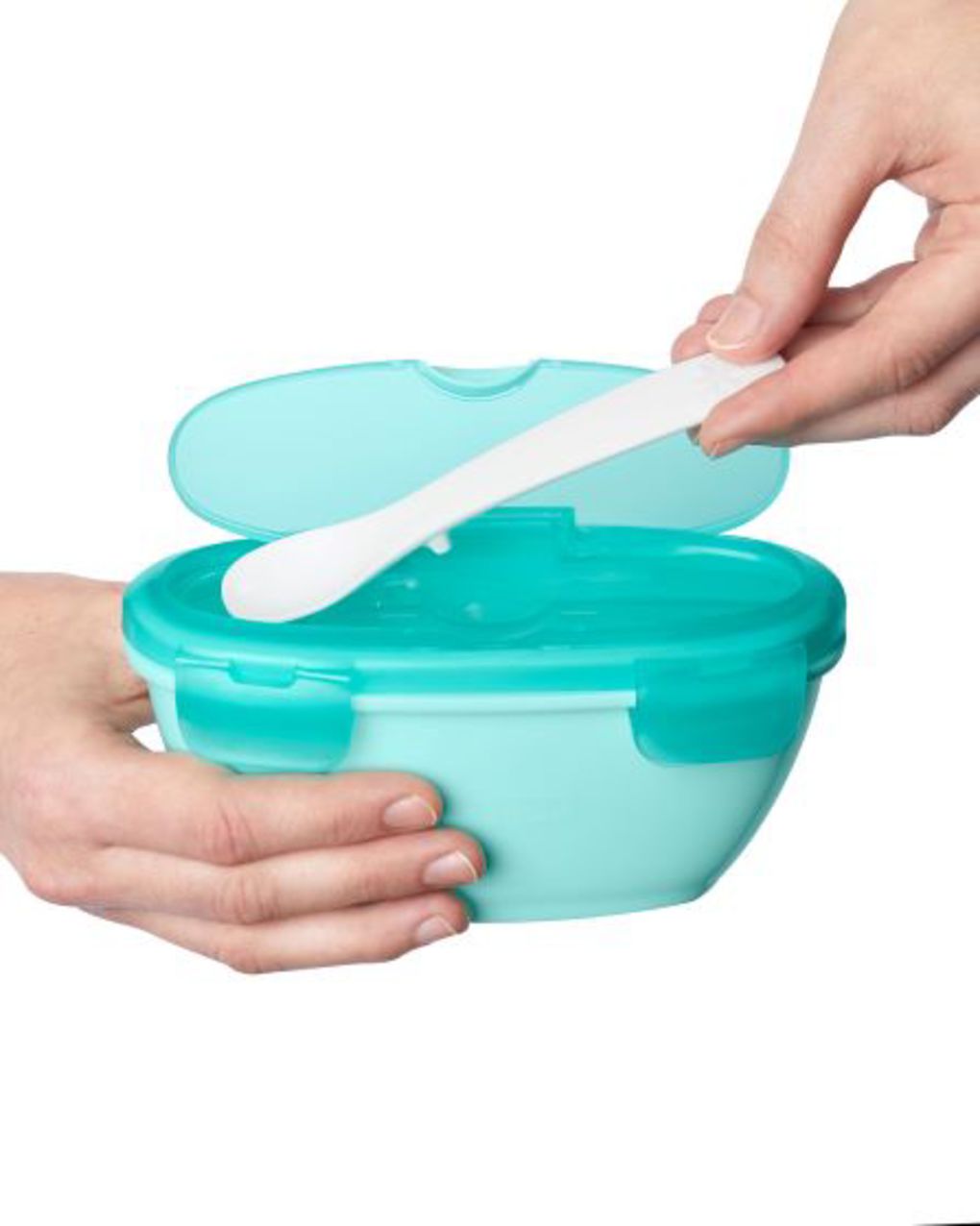 Easy-serve travel bowl & spoon-grey/soft - SKIP HOP