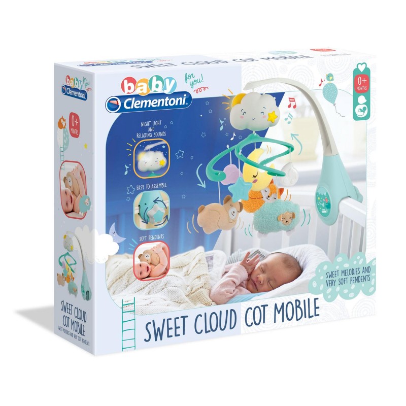 Baby clementoni βρεφικό περιστρεφόμενο skydreams - sweet cloud cot mobile 1000-17279 - BABY CLEMENTONI