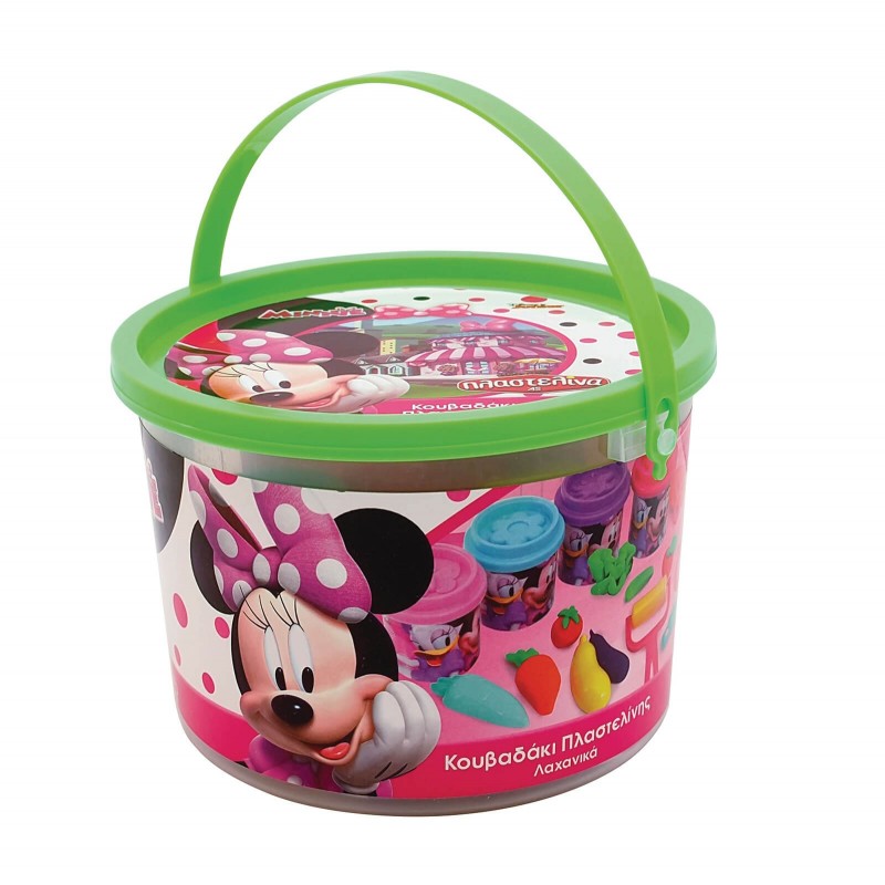 πλαστελίνα κουβαδάκι με 4 βαζάκια πλαστελίνης και εργαλεία minnie 1045-03571 3 χρώματα - Disney