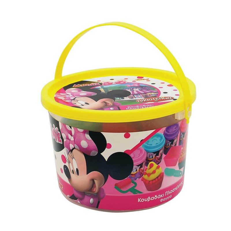 πλαστελίνα κουβαδάκι με 4 βαζάκια πλαστελίνης και εργαλεία minnie 1045-03571 3 χρώματα - Disney
