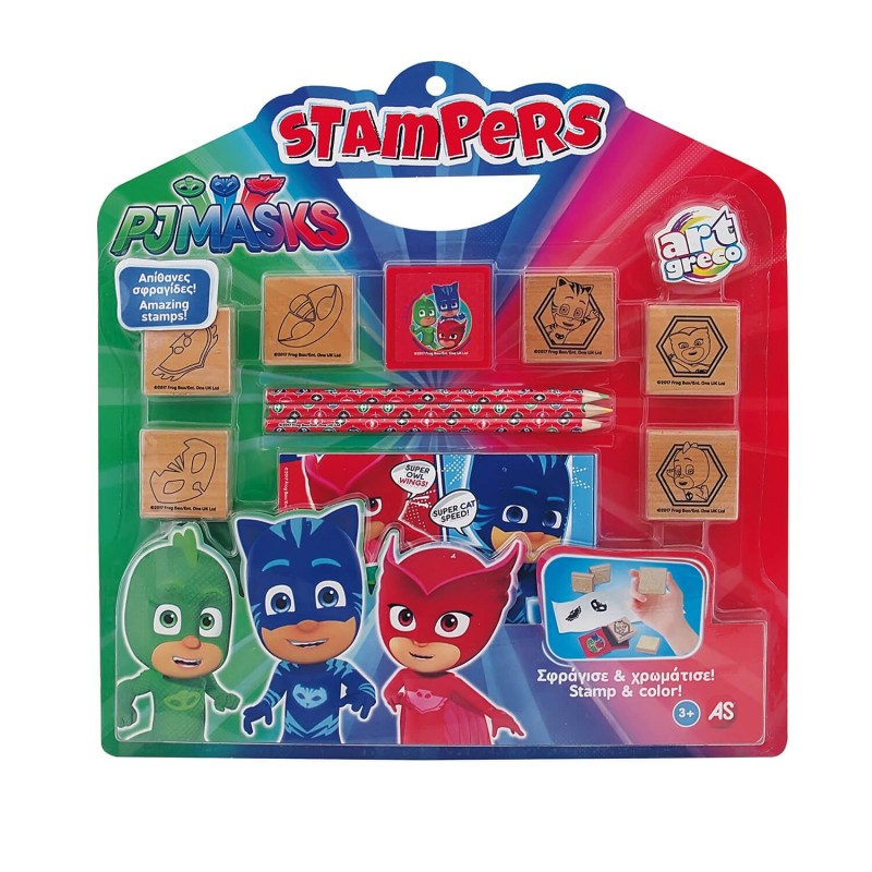 σετ σφραγίδες stampers pj masks 1023-63028